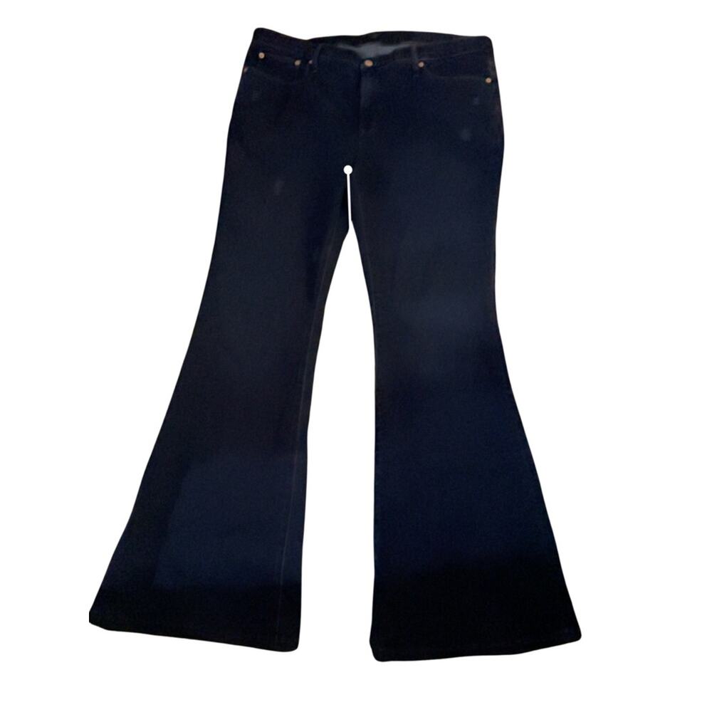 J. Crew Factory Full Length Flare Jeans Dark Wash Size 32 NWOT tall cowgirl 70s